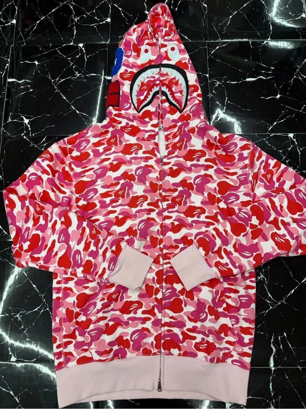 Pink Camo Shark Full Zip Hoodie